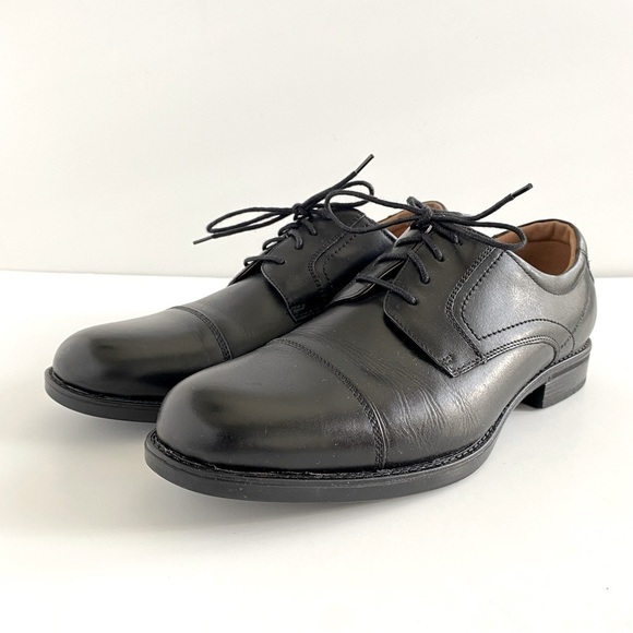FLORSHEIM Black Leather Midtown Cap Toe Oxford Lace Up Shoes Men's 10D - Picture 5 of 13